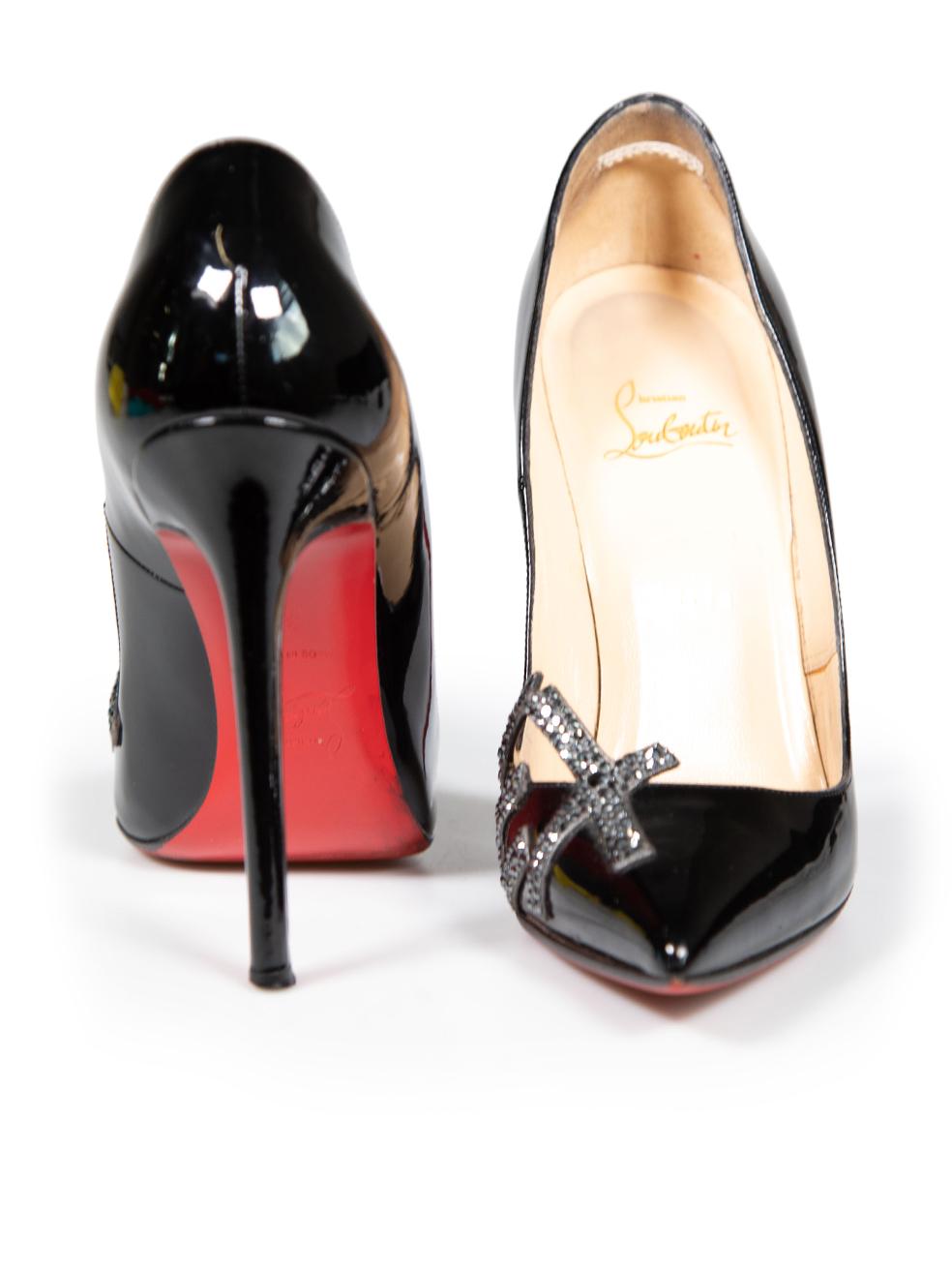 Christian Louboutin Black Patent Sex 120 Heels Size IT 38 In Excellent Condition In London, GB