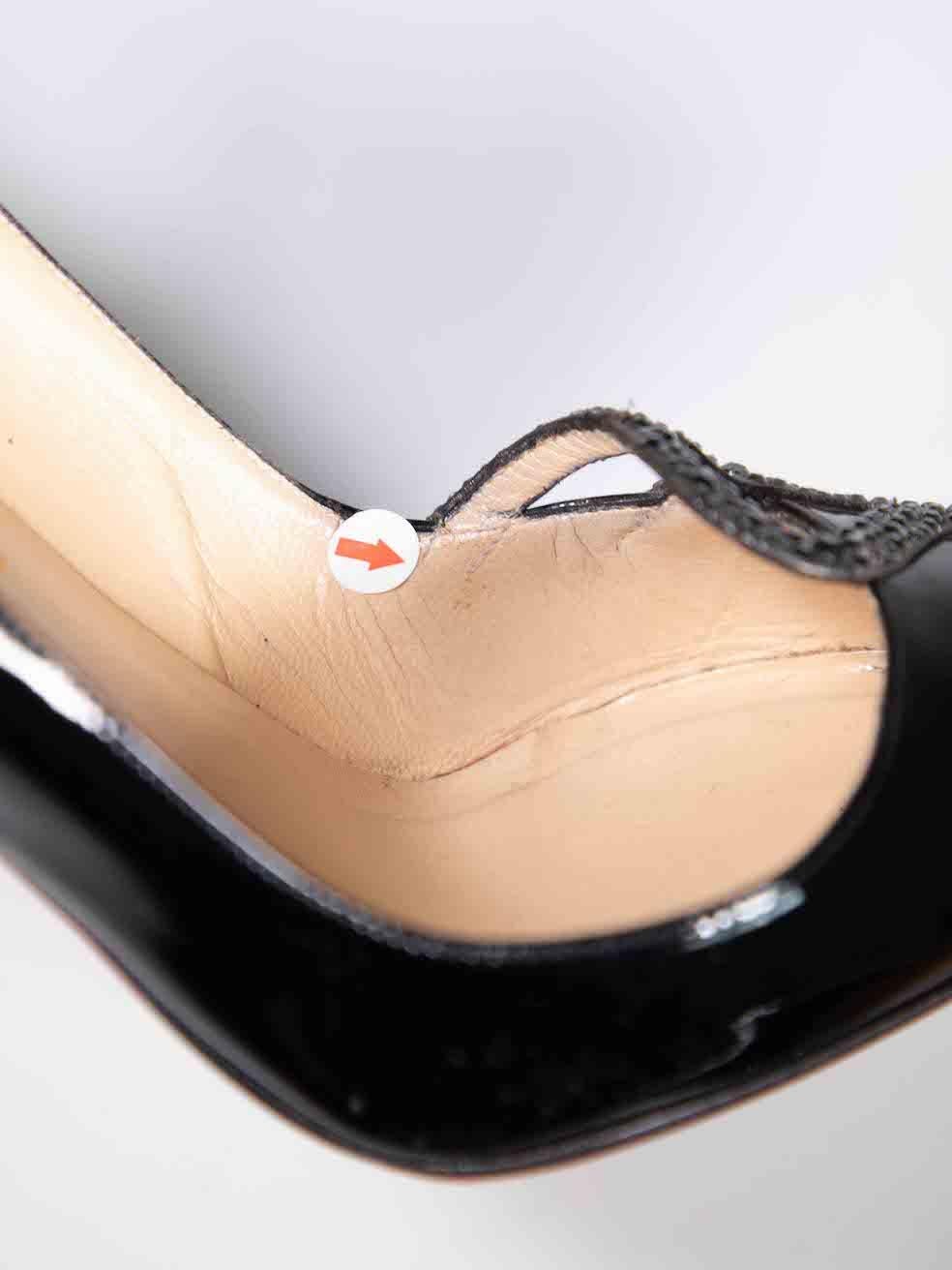 Zapatos de tacón Christian Louboutin Black Patent Sex 120 Talla IT 38 4