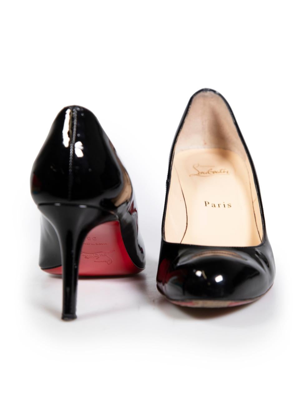Christian Louboutin Black Patent Simple 70 Pumps Size IT 38 In Good Condition For Sale In London, GB