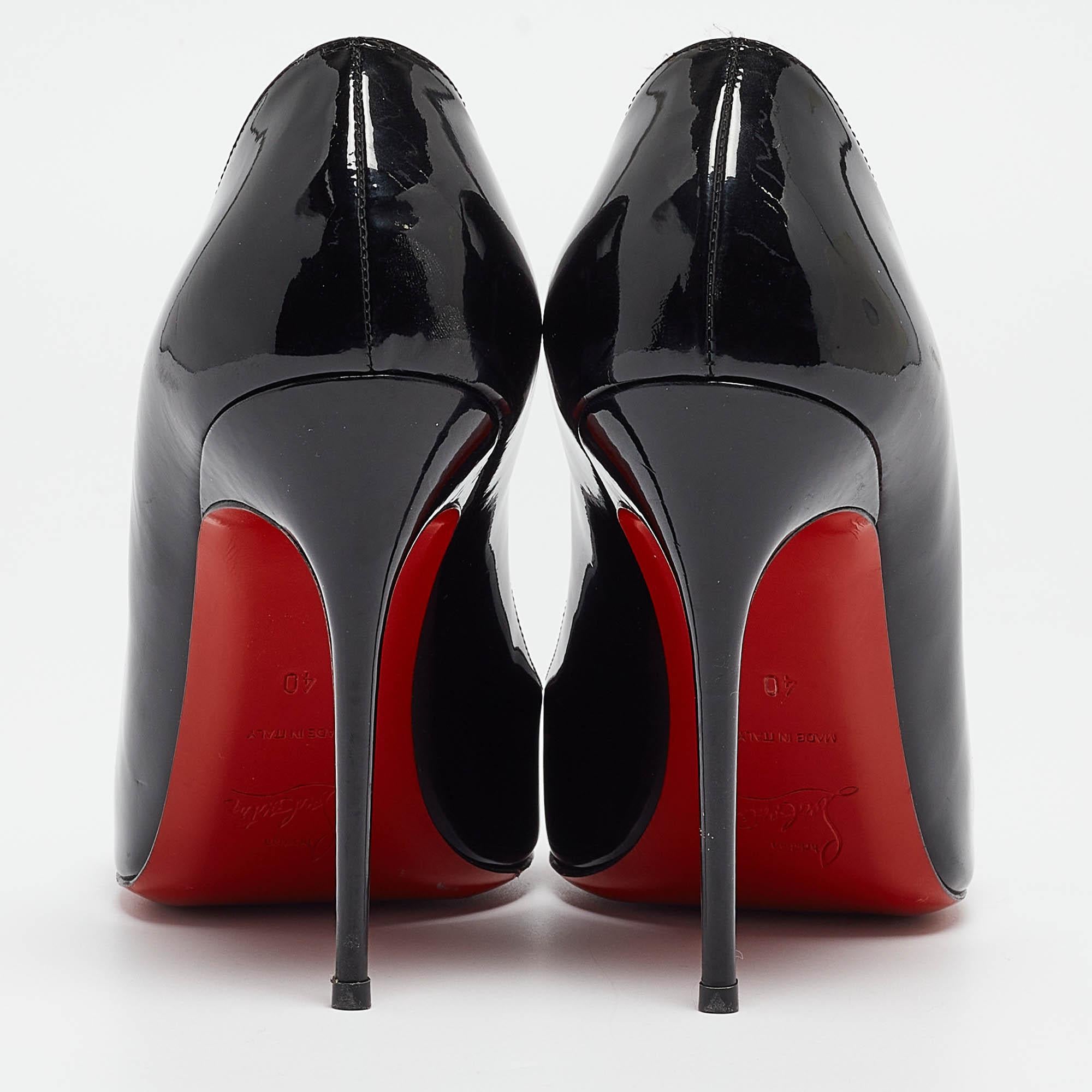 Christian Louboutin Black Patent Simple Pumps Size 40 1