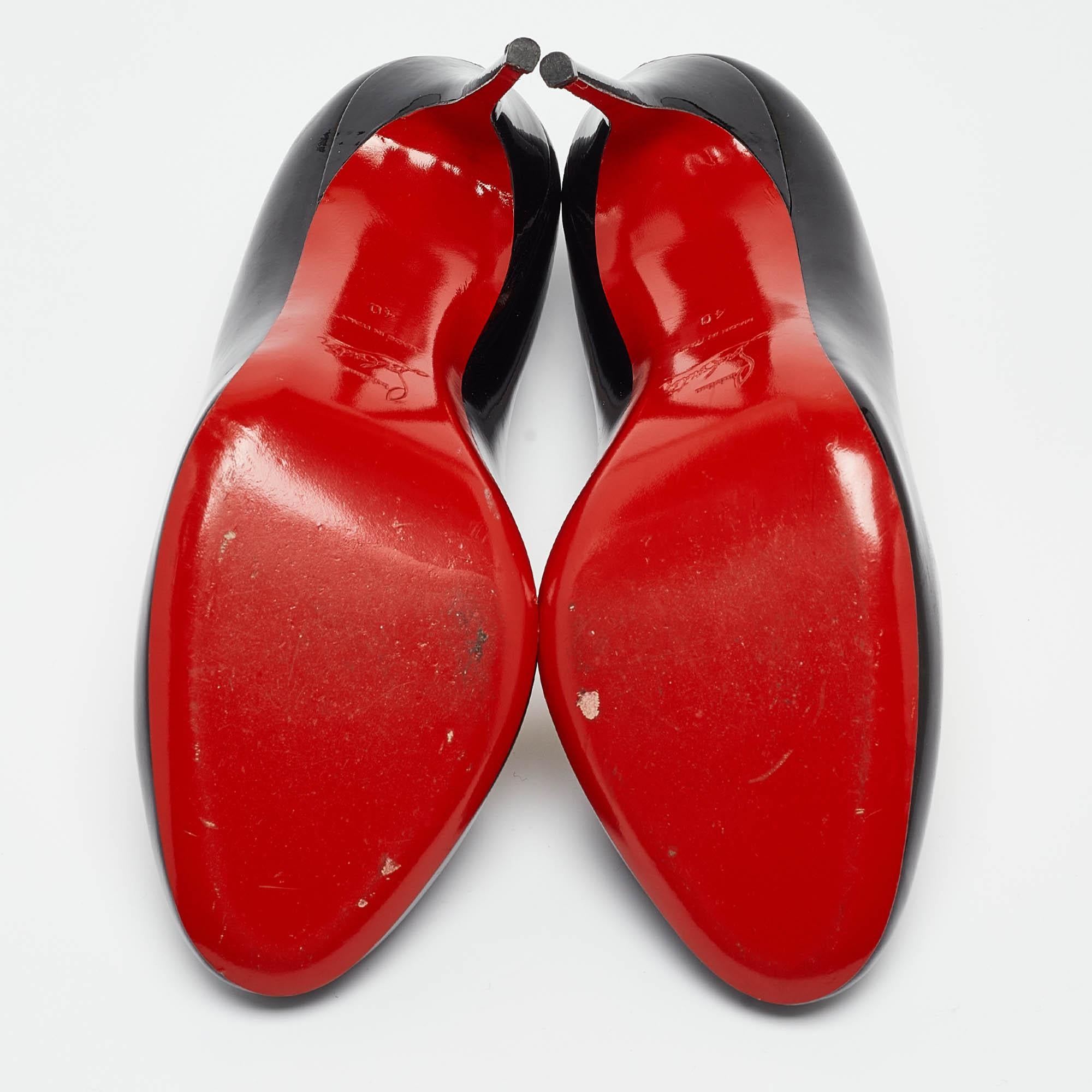 Christian Louboutin Black Patent Simple Pumps Size 40 2