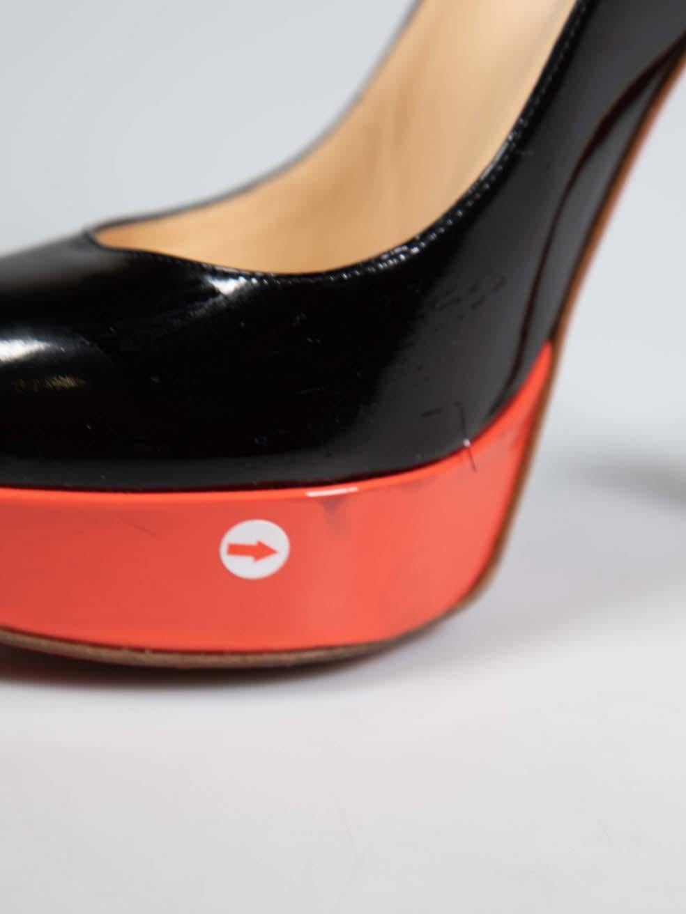 Christian Louboutin Black Patent Slingback Heels Size IT 39.5 For Sale 2