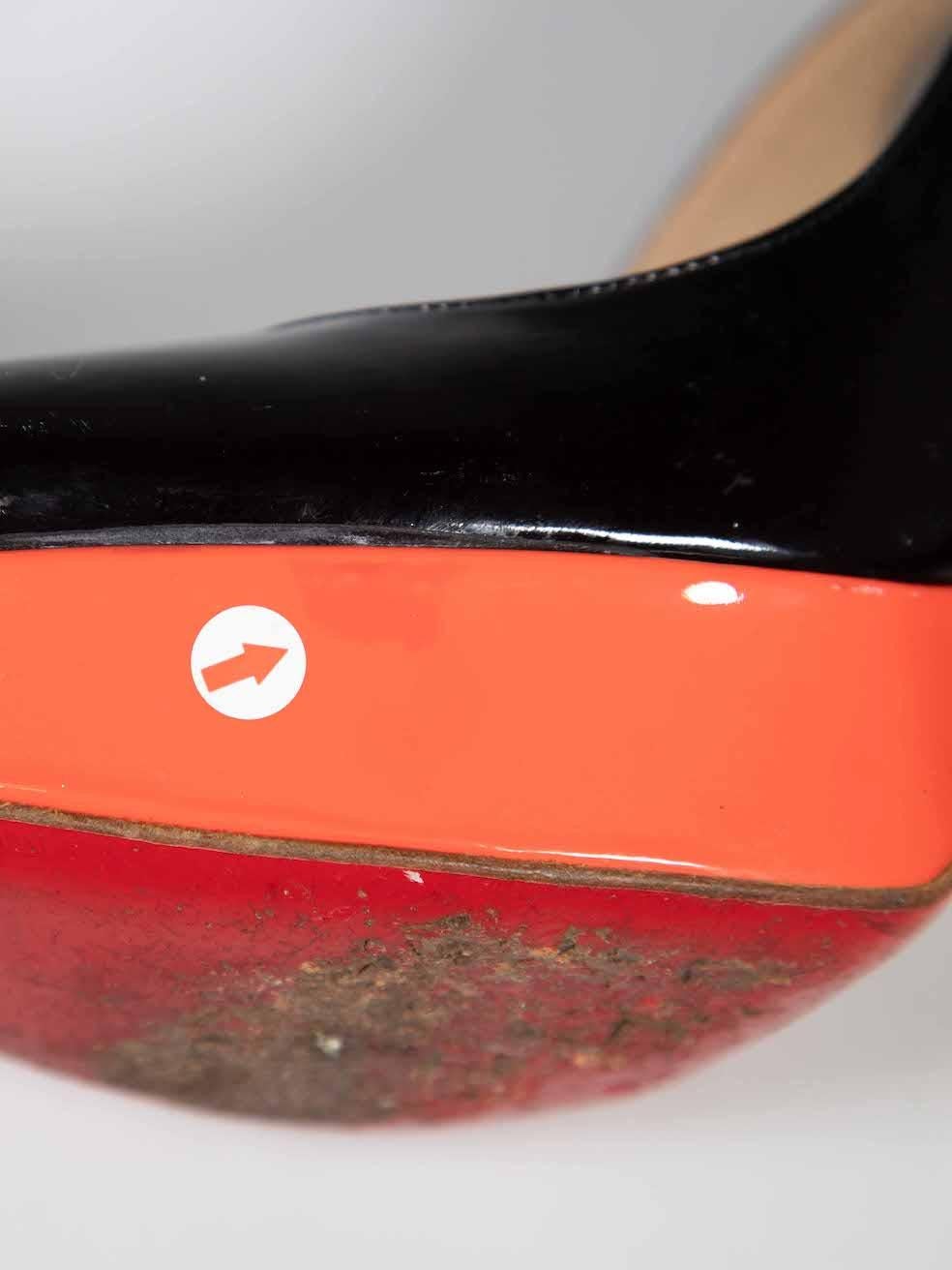 Christian Louboutin Black Patent Slingback Heels Size IT 39.5 For Sale 3