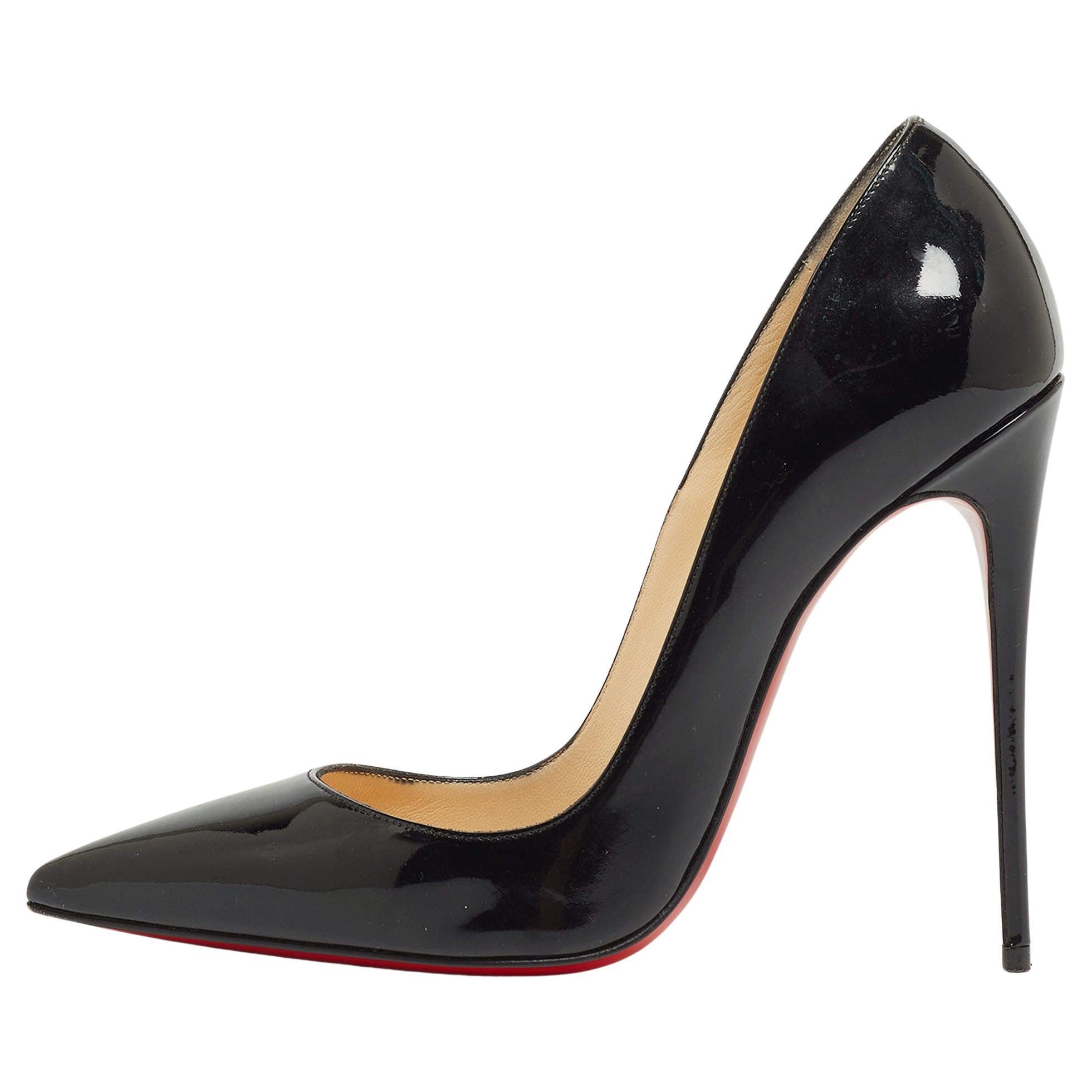 Christian Louboutin Black Patent So Kate Pumps Size 37