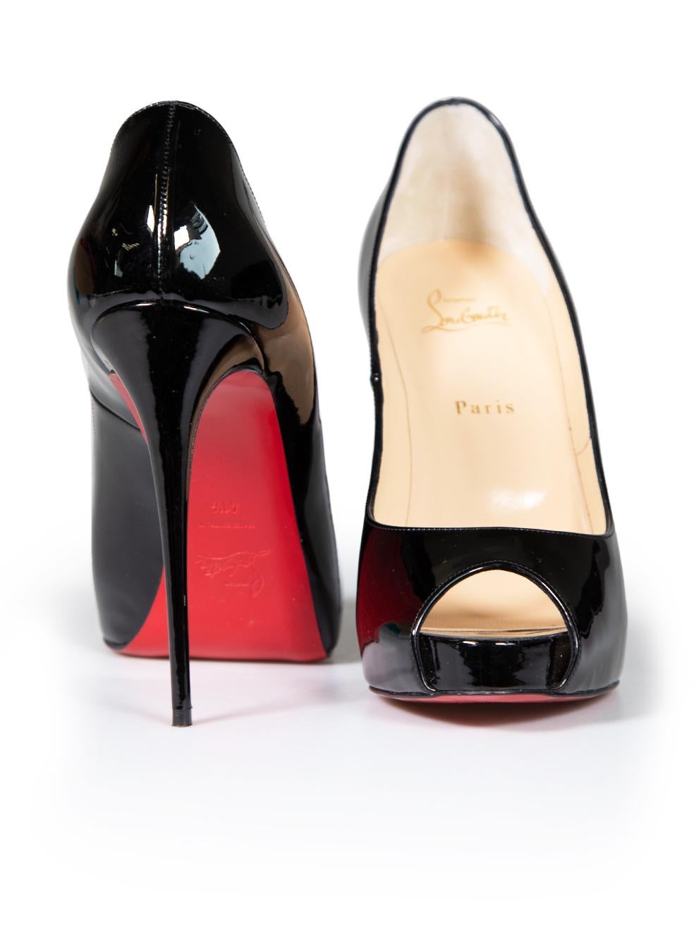Christian Louboutin Black Patent Very Privé 120 Heels Size IT 41.5 In Good Condition For Sale In London, GB