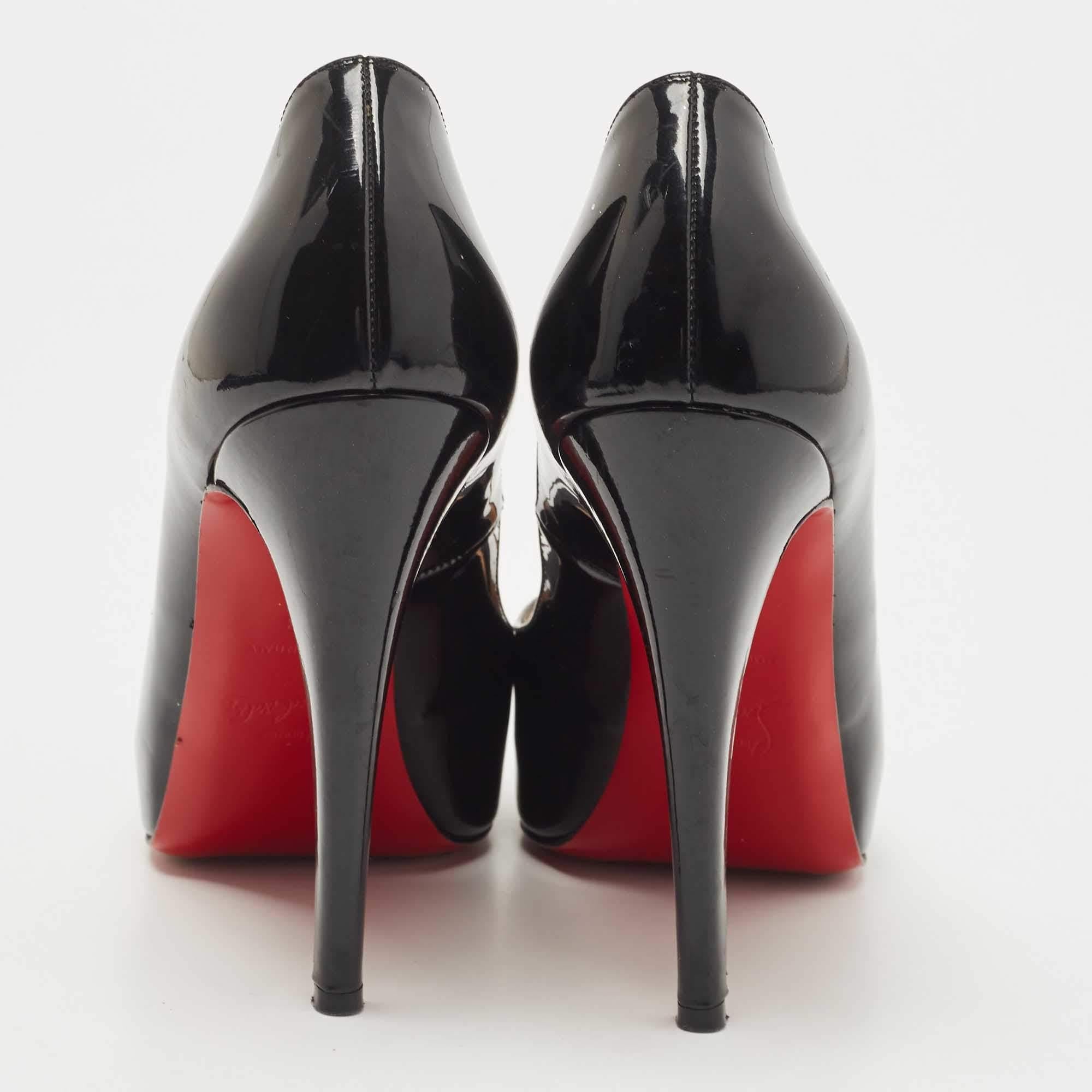 Christian Louboutin Black Patent Very Prive Pumps Size 38 For Sale 1