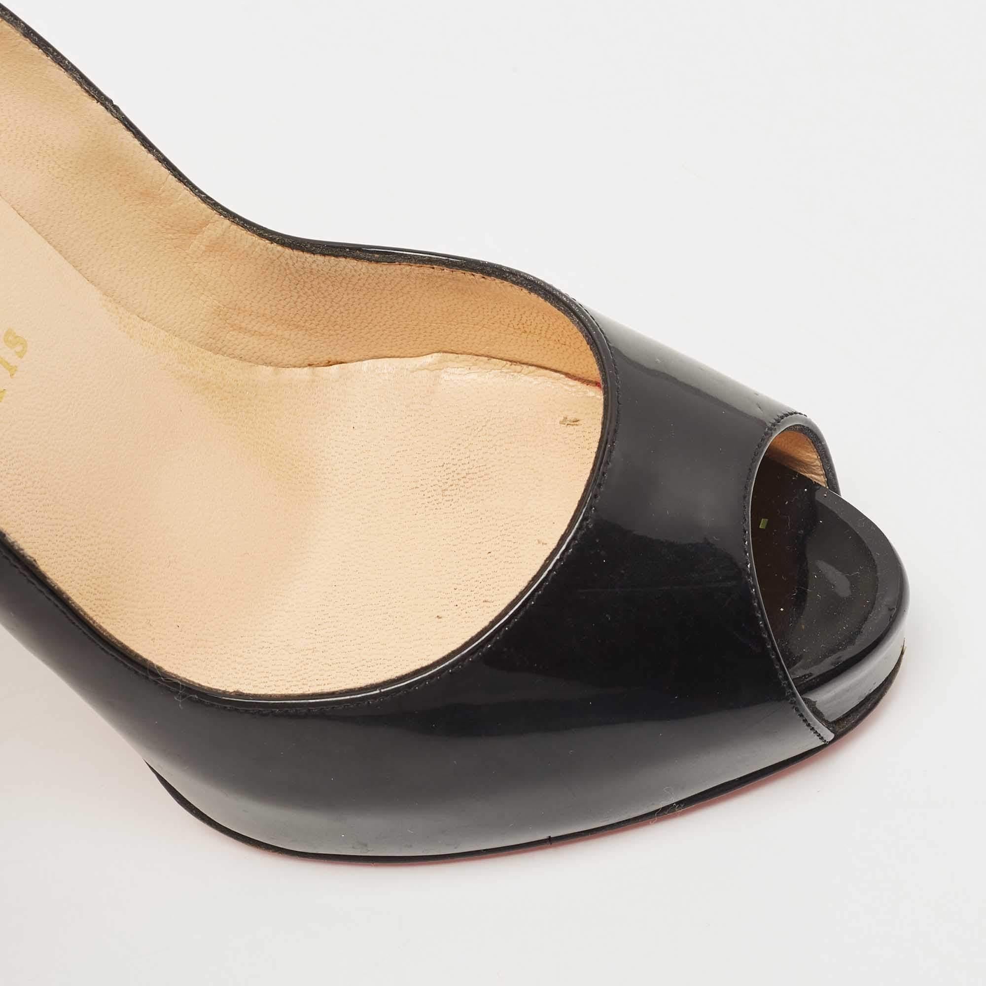 Christian Louboutin Black Patent Very Prive Pumps Size 38 For Sale 3