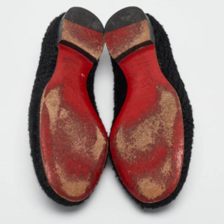 Christian Louboutin Zapatillas de Fumar Dictateur de Piel de Cordero Persa Negras Talla 36.5 en venta 2