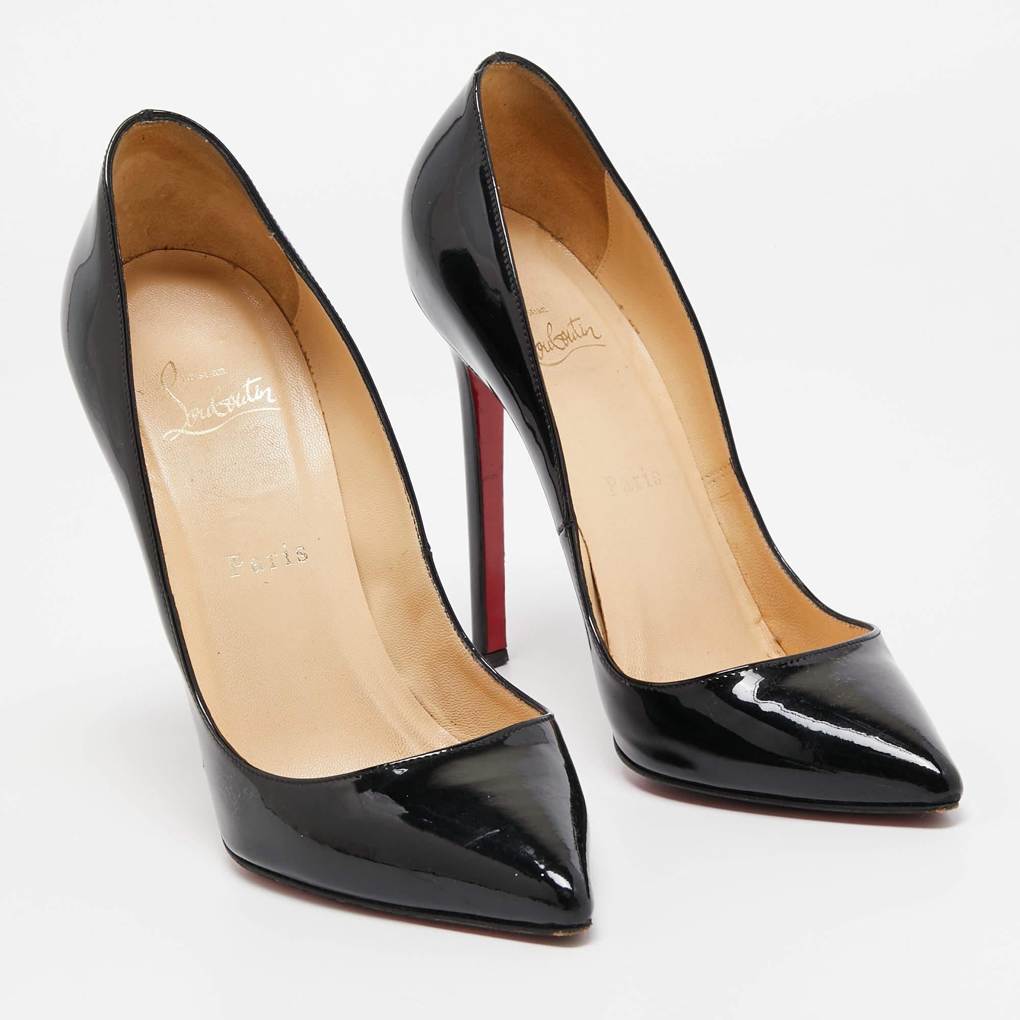 Women's Christian Louboutin Black Pigalle Pointed Toe Pumps Size 37 For Sale
