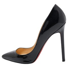 Used Christian Louboutin Black Pigalle Pointed Toe Pumps Size 37