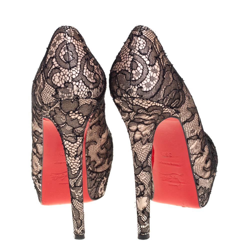 red bottom lace heels