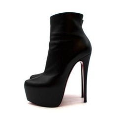 Christian Louboutin Black Platform 160mm Ankle Boots