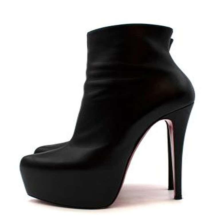 Christian Louboutin Black Platform 160mm Ankle Boots For Sale at 1stDibs