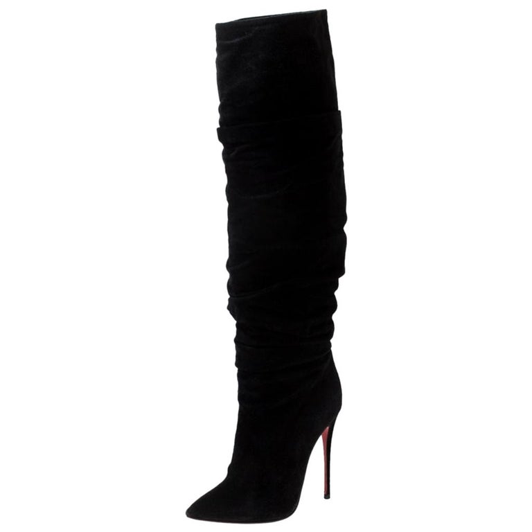 louboutin black suede boots