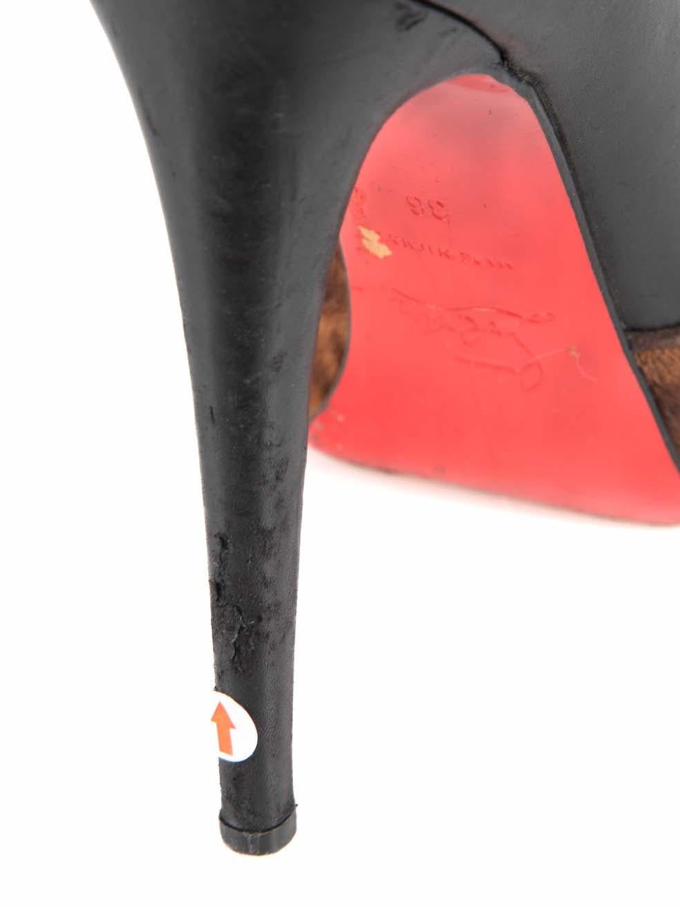 Christian Louboutin Black Pony Hair Panel Heels Size IT 36 For Sale 2