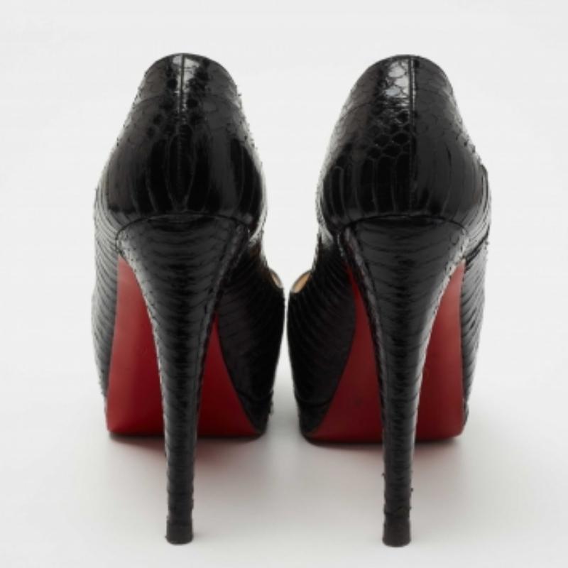 Donna Christian Louboutin Pumps Altadama in pitone nero misura 36,5 in vendita