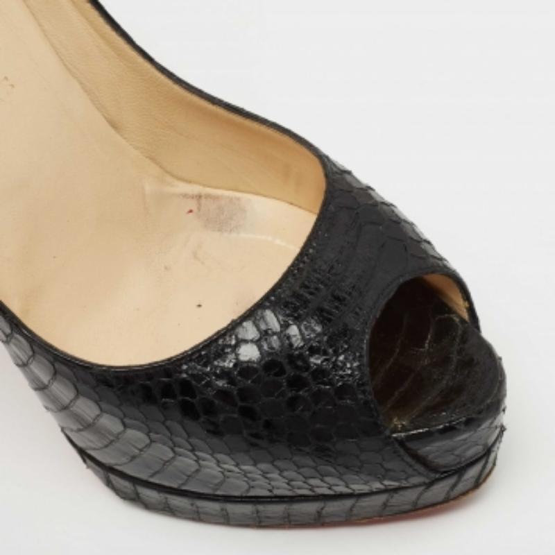 Christian Louboutin Pumps Altadama in pitone nero misura 36,5 in vendita 2