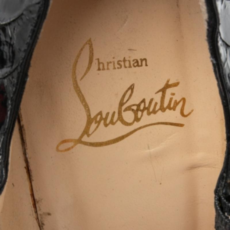 Christian Louboutin Black Python Leather Daffodile Pumps Size 36 For Sale 4