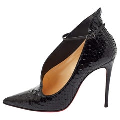 Christian Louboutin Black Python Leather Vampydoly Pumps Size 36.5