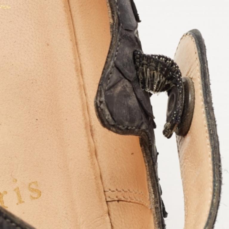 Christian Louboutin Schwarz Python Mary Jane Pumps Größe 38.5 im Angebot 2