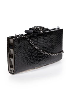 Christian Louboutin Black Python Sweet Charity Clutch