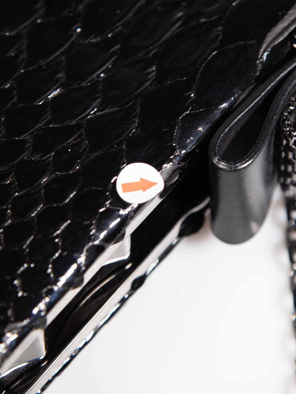 Christian Louboutin Black Python Sweet Charity Clutch For Sale 2