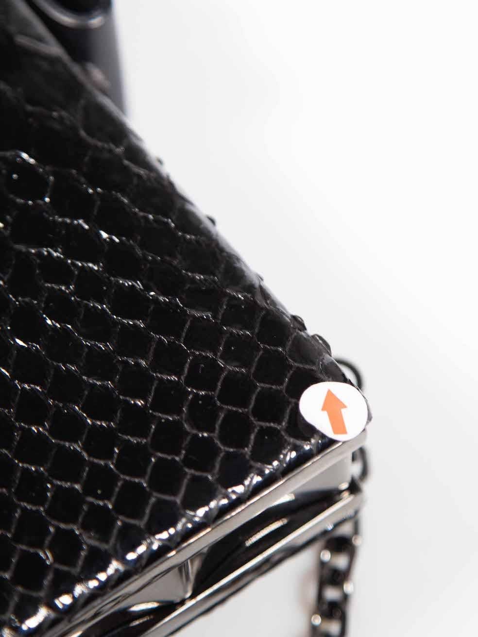 Christian Louboutin Black Python Sweet Charity Clutch For Sale 3