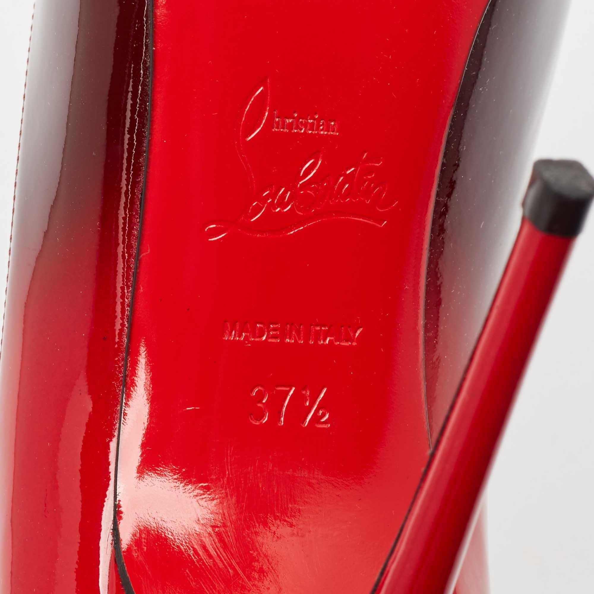 Christian Louboutin Black/Red Degrade Patent Leather Decollete Pumps Size 37.5 3