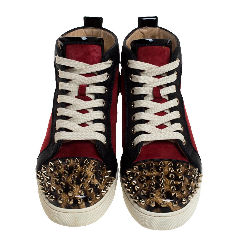 red and black christian louboutin sneakers