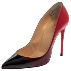 Christian Louboutin Black/Red Ombre Pigalle Follies Pointed Toe Pumps Size 38