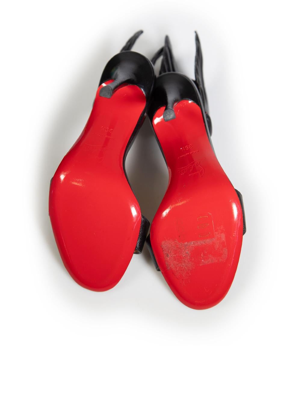 Women's Christian Louboutin Black Samotresse Wing Sandals Size IT 35.5