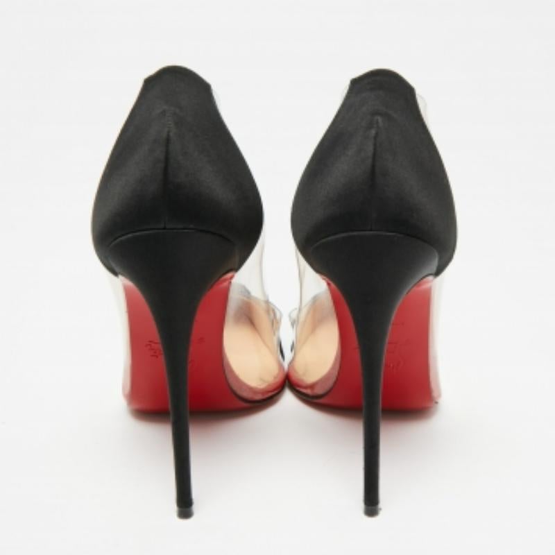 Christian Louboutin Bollywood Boulevard en satin et PVC noir Taille 36 Bon état - En vente à Dubai, Al Qouz 2