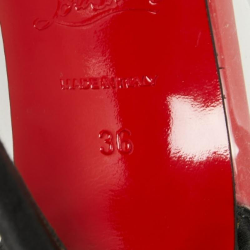 Christian Louboutin Bollywood Boulevard en satin et PVC noir Taille 36 en vente 1