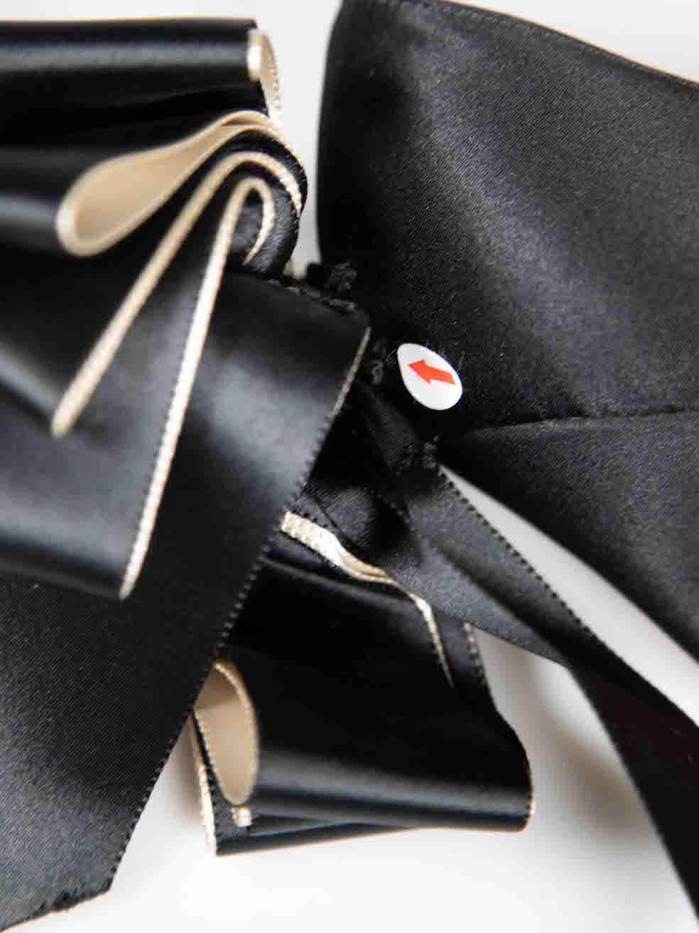 Christian Louboutin Black Satin Bow Anemone Heels Size IT 39 For Sale 1