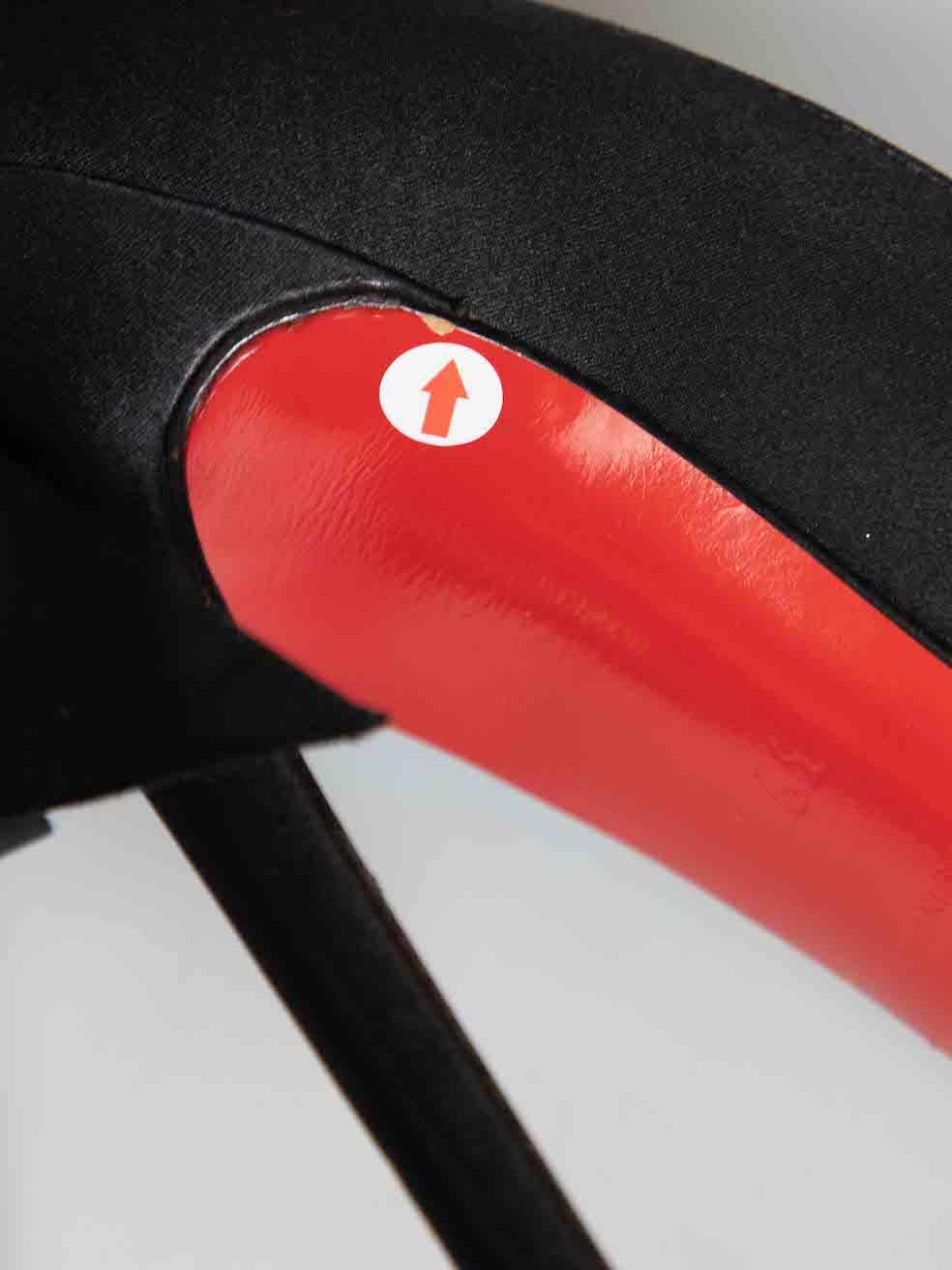 Christian Louboutin Black Satin Bow Anemone Pumps Size IT 39 For Sale 2