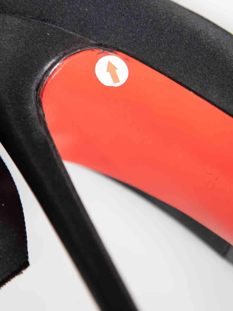 Christian Louboutin Black Satin Bow Anemone Pumps Size IT 39 For Sale 4