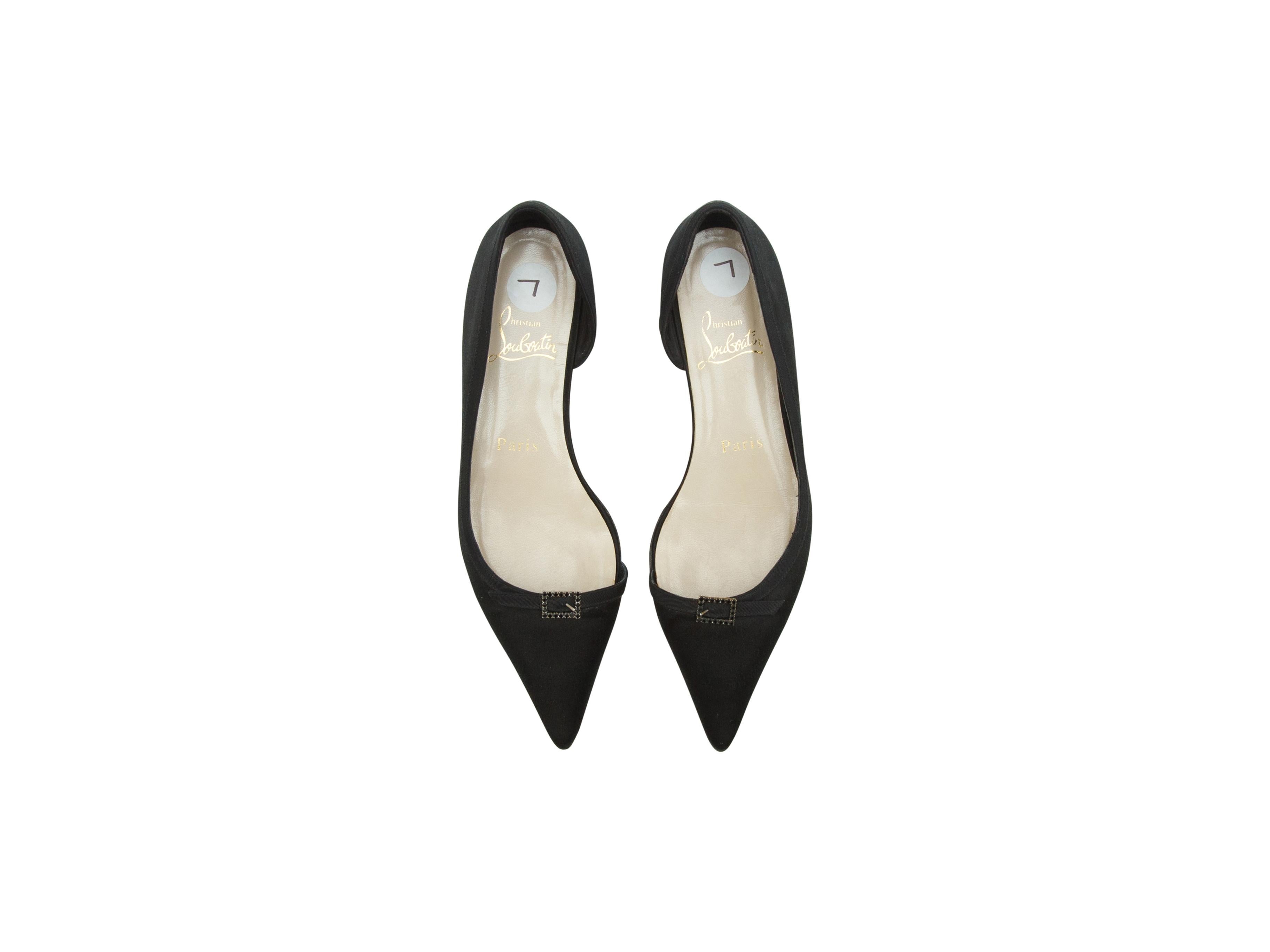 Christian Louboutin Black Satin d'Orsay Flats 1