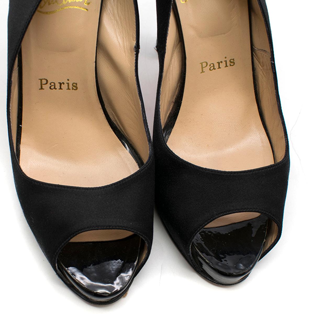 Christian Louboutin Black Satin High-heeled Sandals US 10.5 1