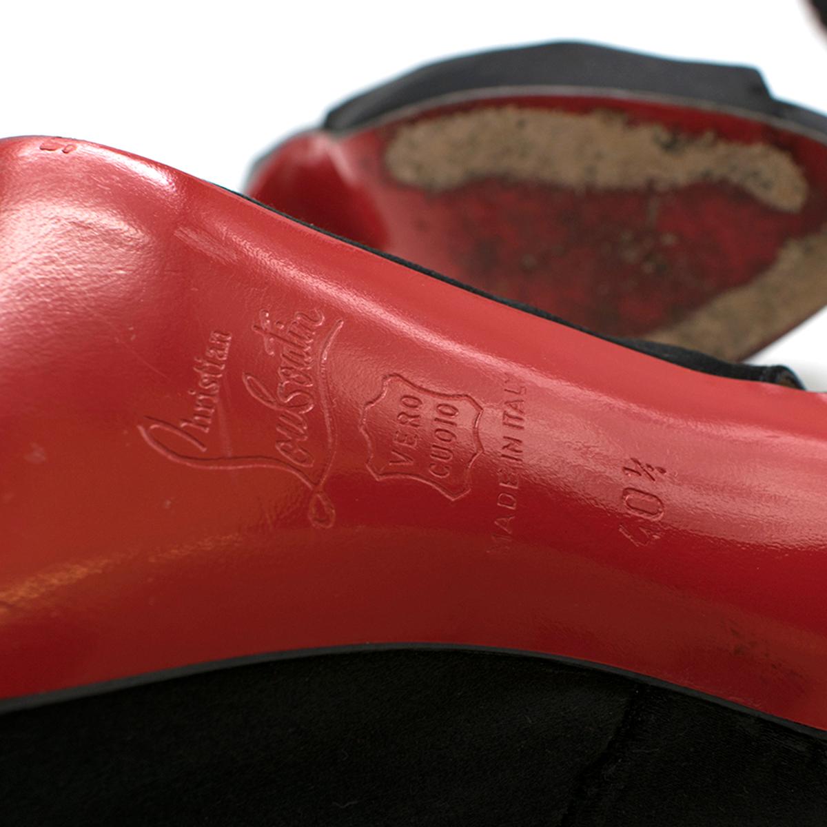 Christian Louboutin Black Satin High-heeled Sandals US 10.5 4