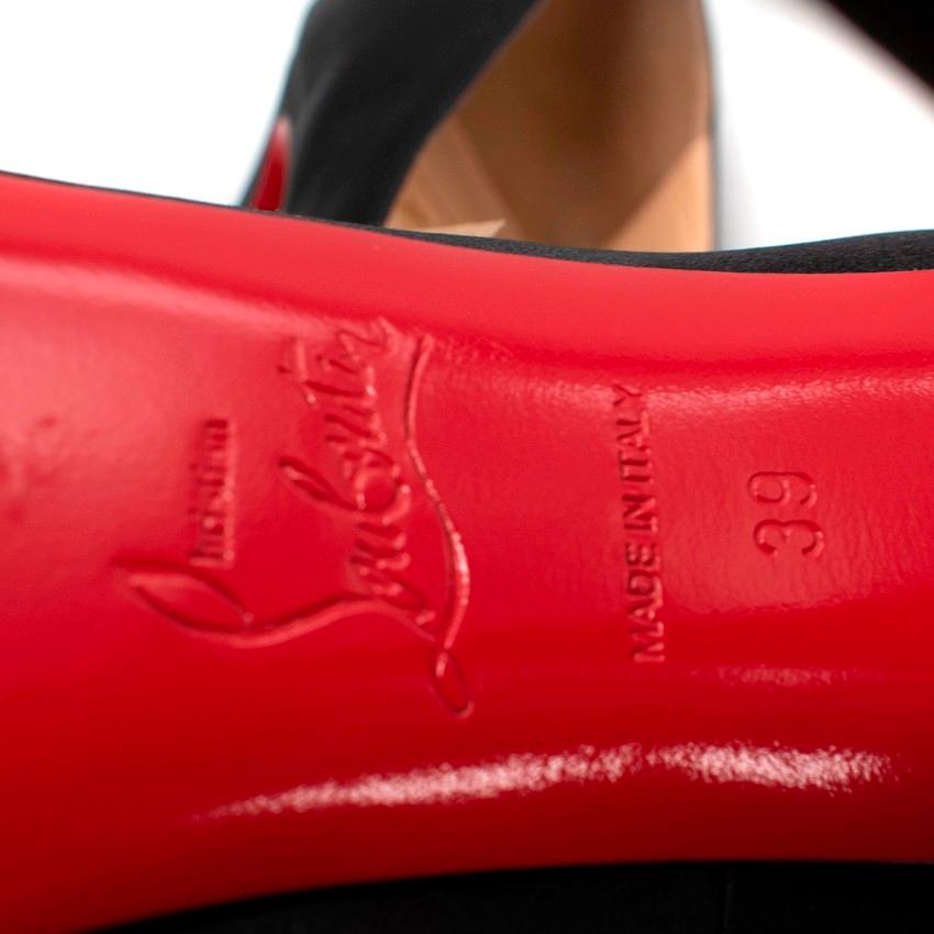 Christian Louboutin Black Satin Peep Toe Heeled Pumps - US 8.5 For Sale 2