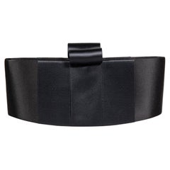 Christian Louboutin Black Satin Ribbon Clutch