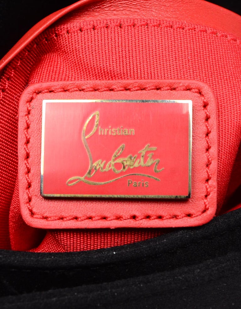 Christian Louboutin Black Satin Small Rougissime Clutch Bag For Sale at 1stdibs