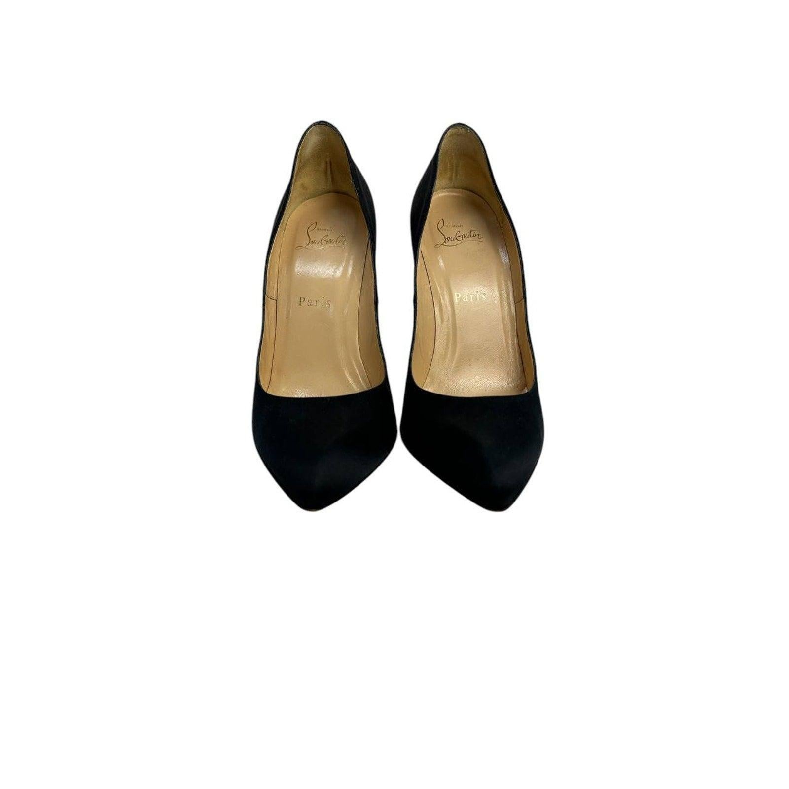 Nero Christian Louboutin Pumps in raso nero con tacco a spillo Sz.38 in vendita