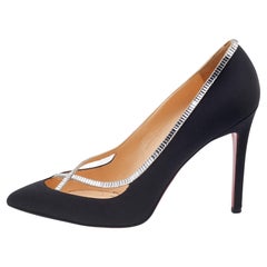 Christian Louboutin Black Satin Super Vic Pumps Size 40