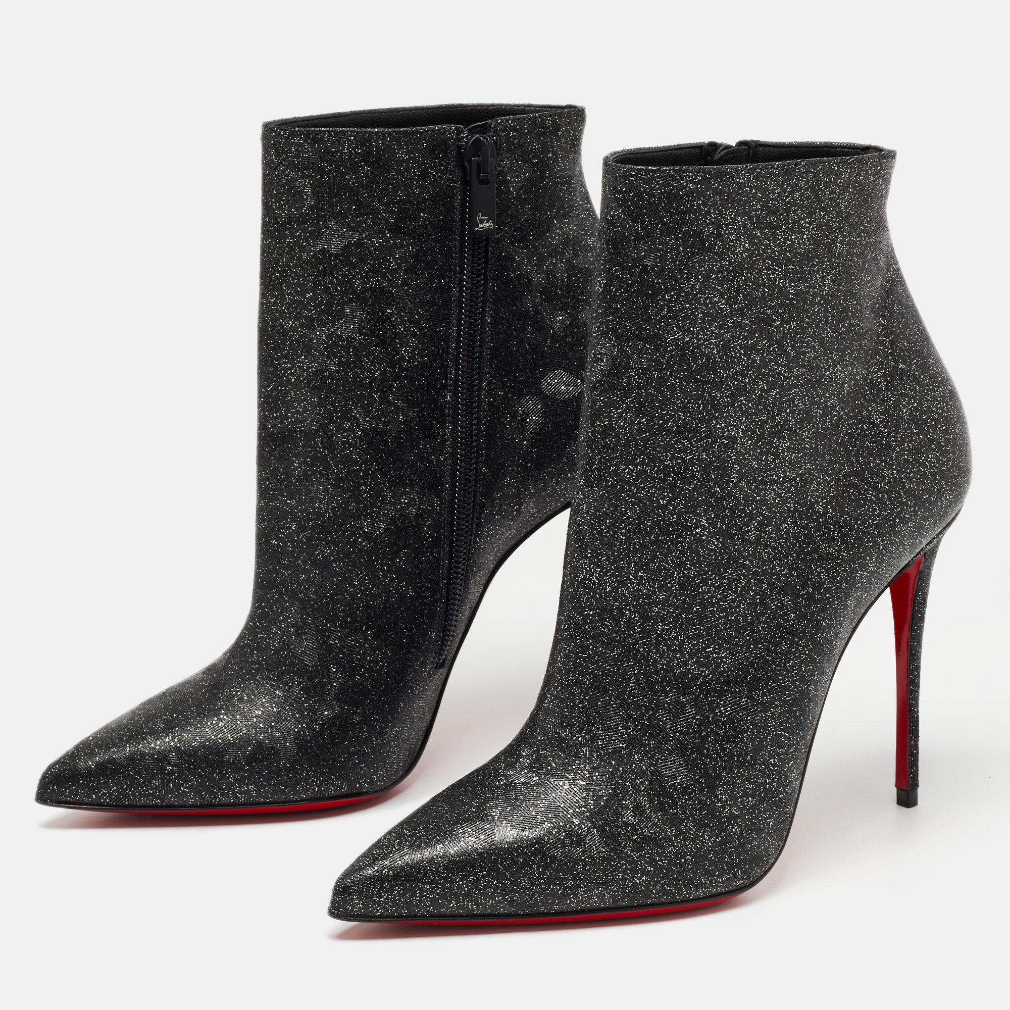 louboutin glitter boots