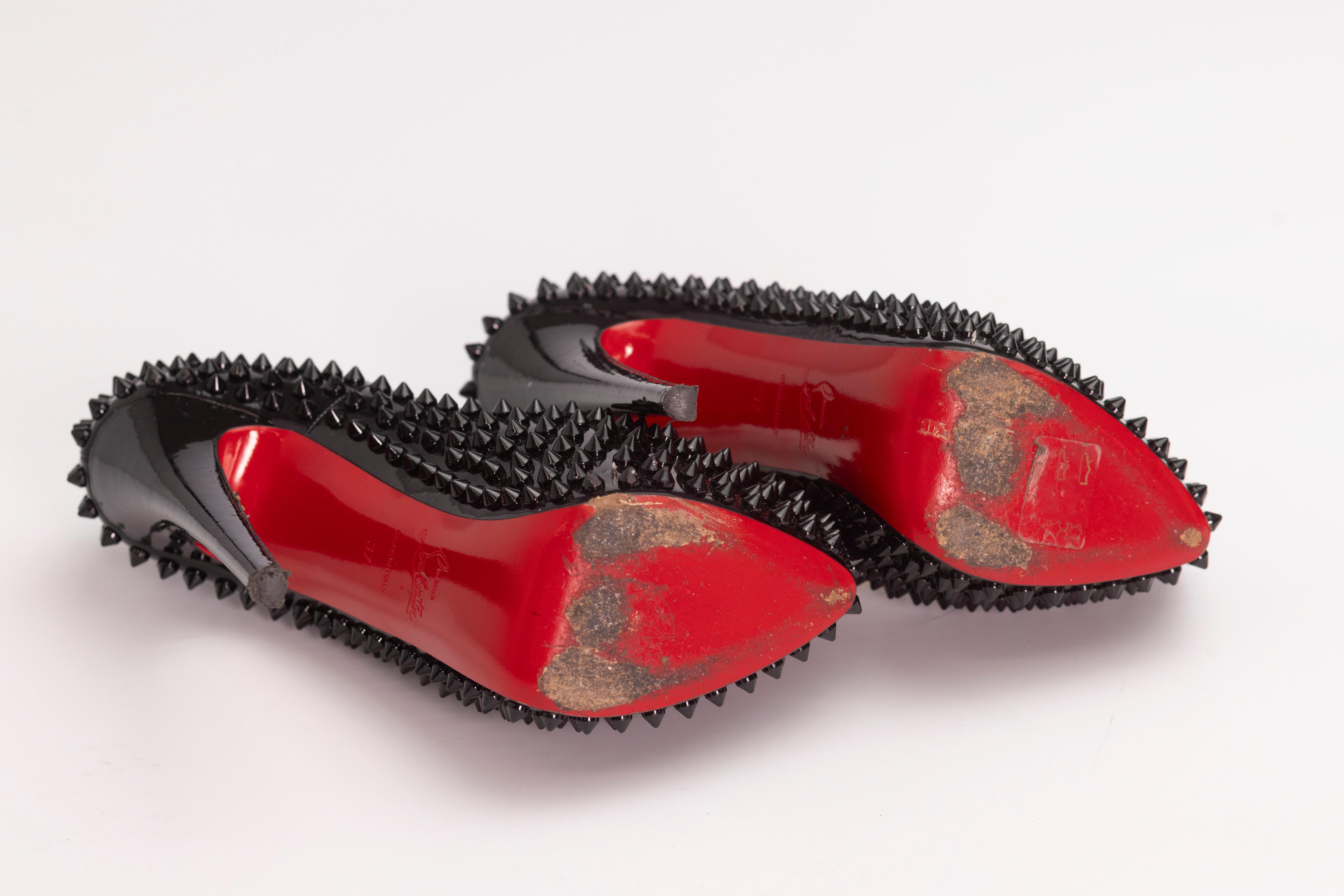 Christian Louboutin Black Skike Platforms Daffodile Heels (EU 37) For Sale 1