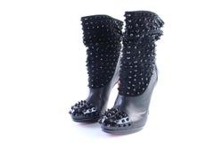 Christian Louboutin Black Spike Wars Ankle 43clr0627 Boots/Booties