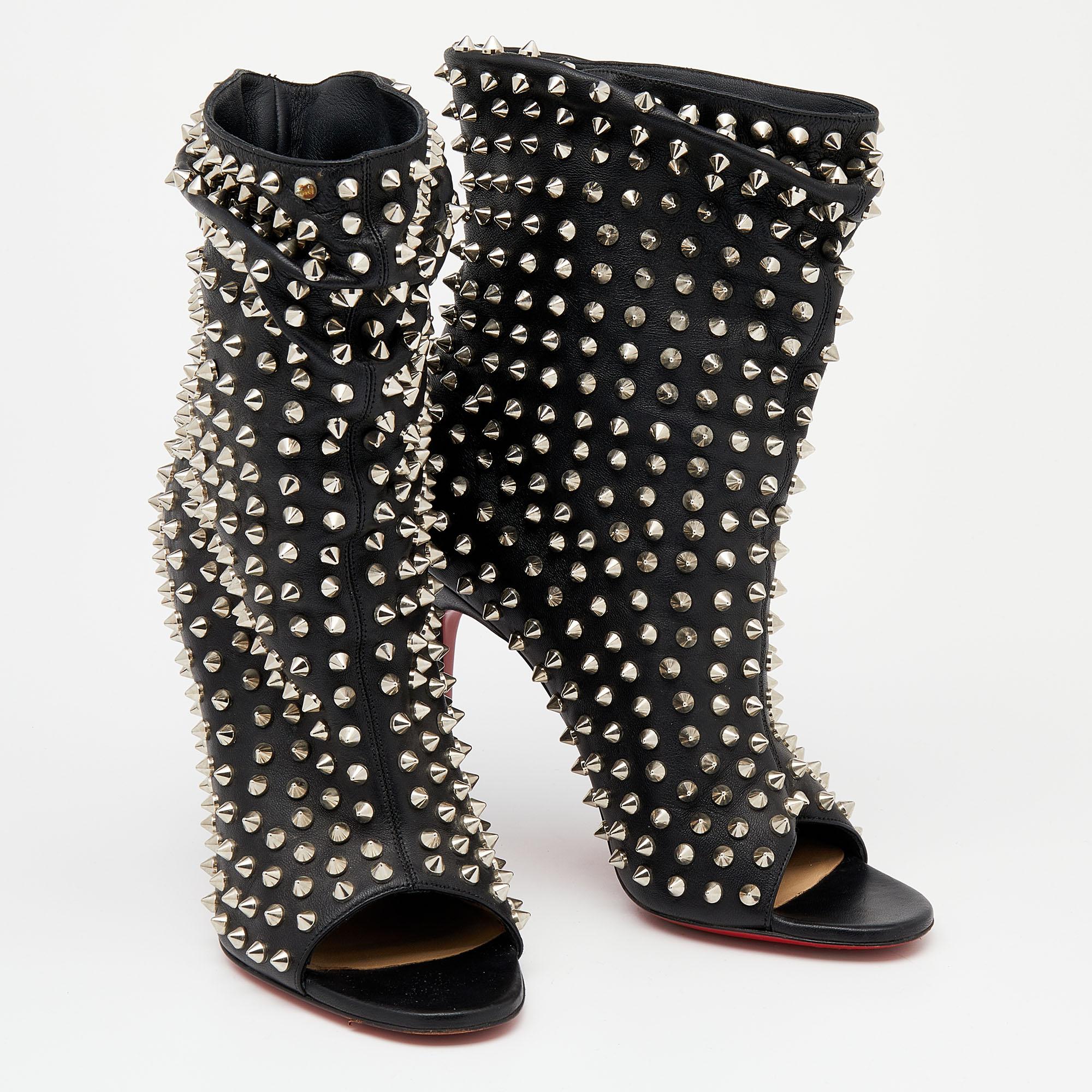 christian louboutin spiked boots