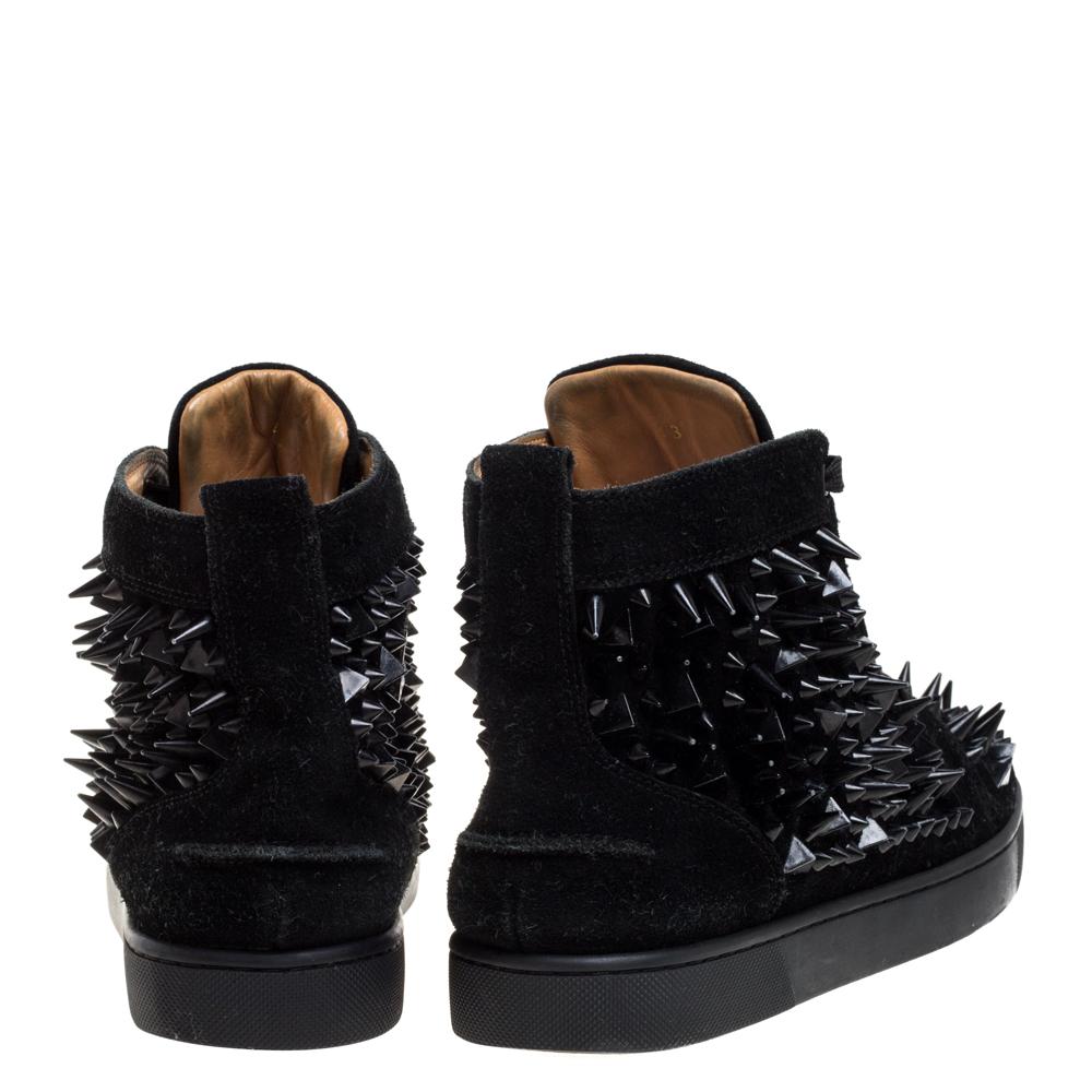 Christian Louboutin Black  Spiked Pik Pik Louis High Top Sneakers Size 43 3