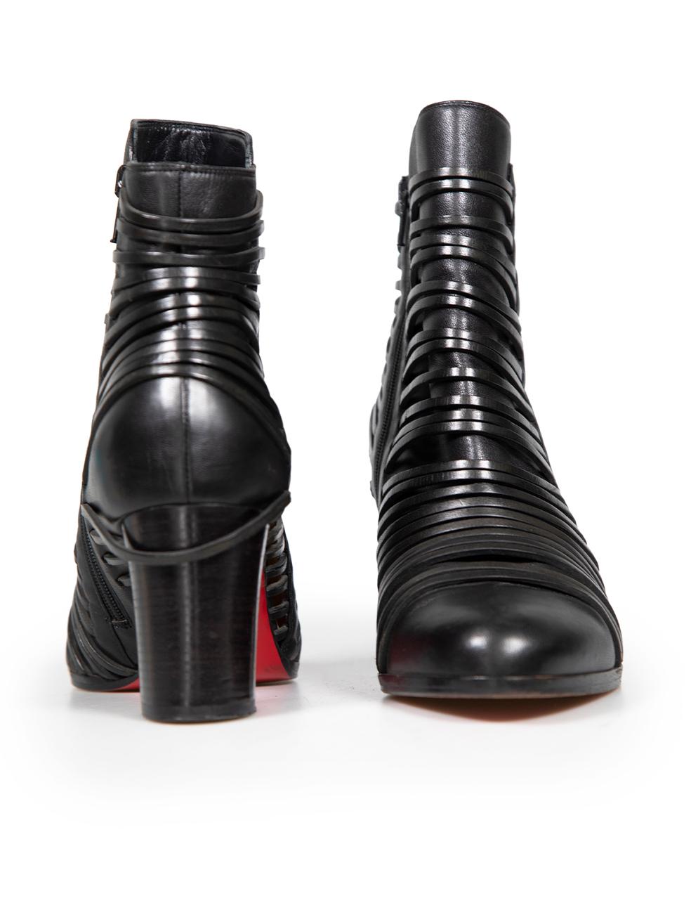 Christian Louboutin Black Strappy Ankle Boots Size IT 41 In Good Condition For Sale In London, GB